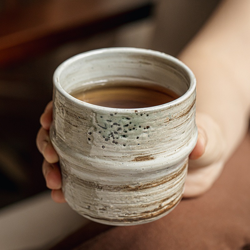 Coffee Tea Japan - Японская грубая керамическая кофейная чашка, винтажная