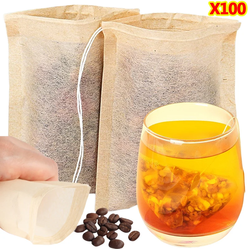 Coffee Tea Bean Leaf - 100 шт. чайные пакетики с фильтром
