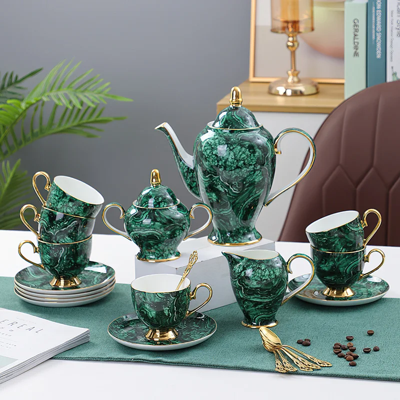 Coffee Tea Green - Кофейная чашка из костяного фарфора, зеленая,