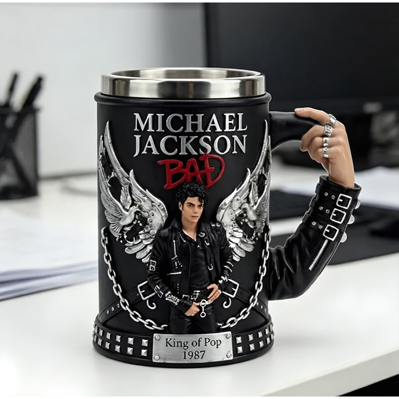 Coffee Tea Mugs - Коллекционная 3D-кружка из смолы «Король поп-музыки»