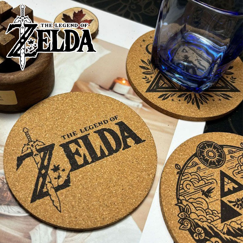 Coffee Tea Japan - Zelda Coaster мультфильм аниме круглый деревянный
