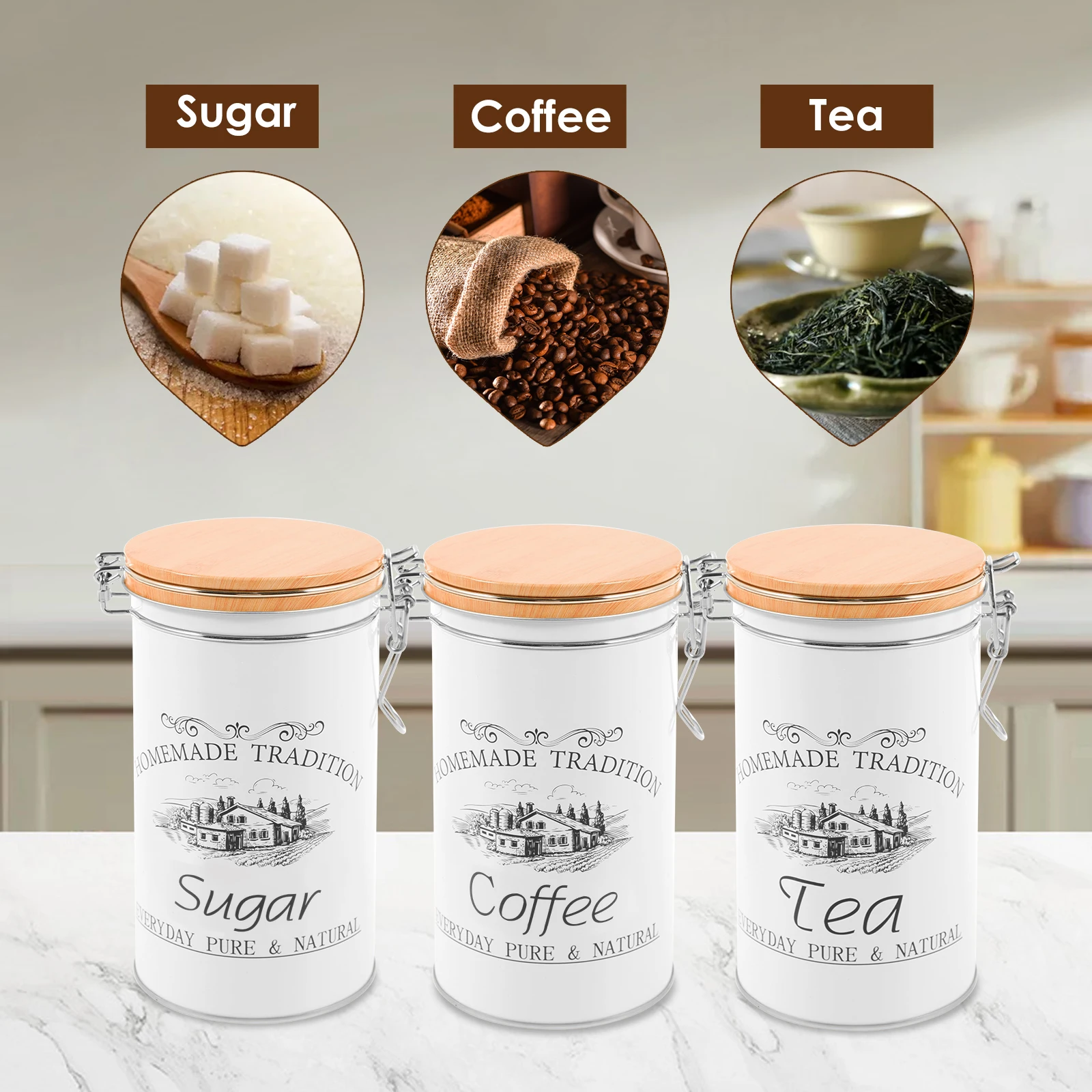 3 шт./компл., канистры для чая – обзор и цена Canister Coffee Sugar Tea