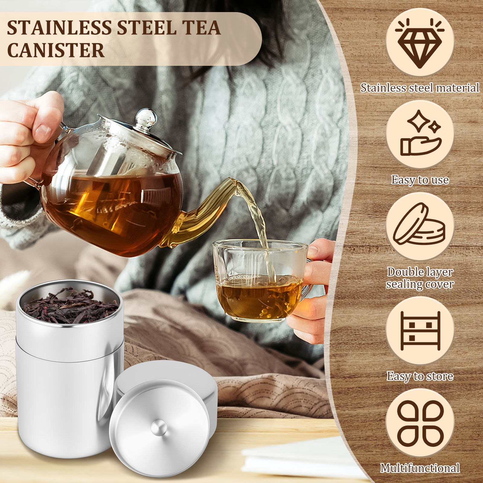 Банки из нержавеющей стали с ч – обзор и цена Coffee Tea Bean Leaf